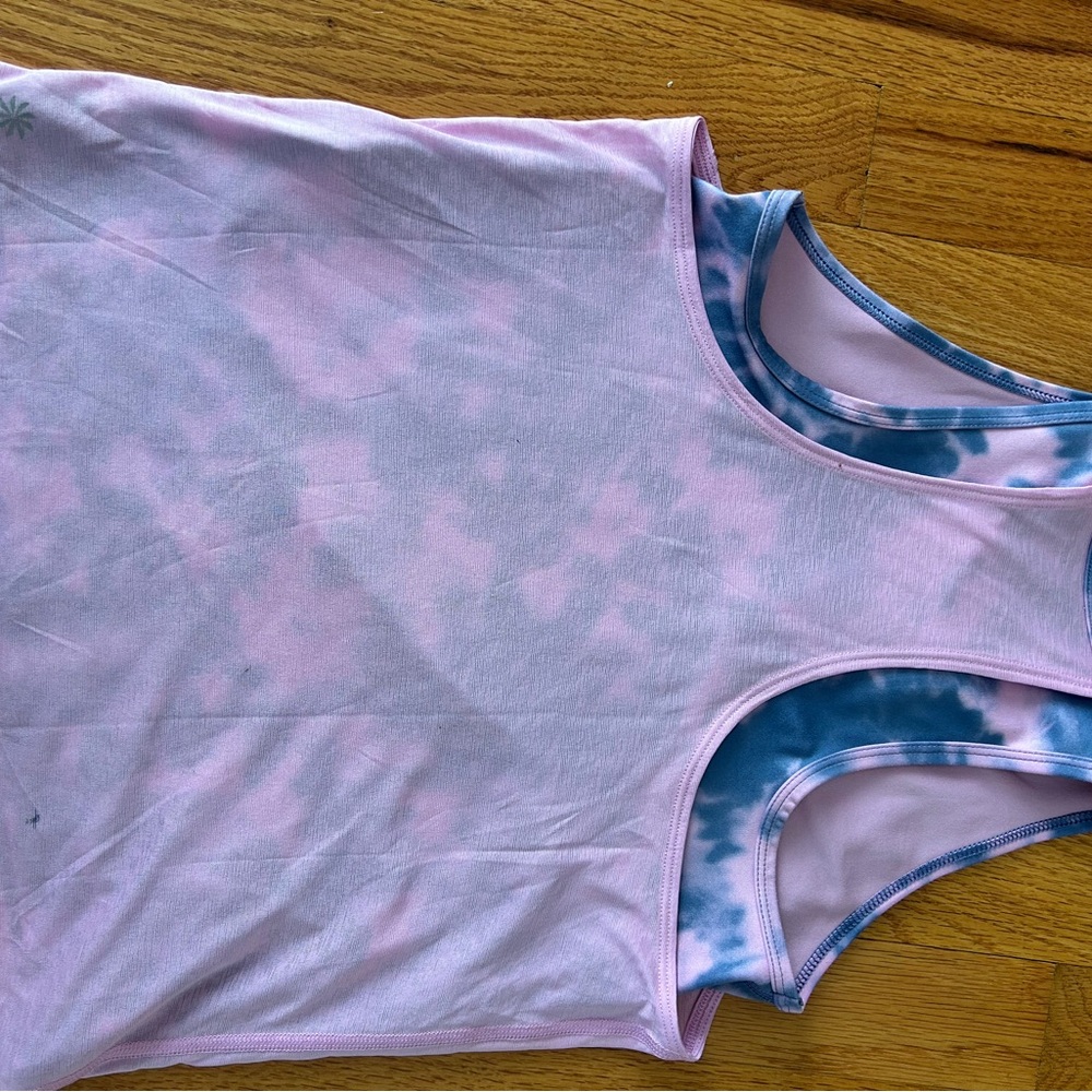 Athleta girls Pink and Blue Tie-Dye Tank Top